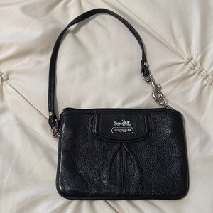 Coach Black Leather Wristlet